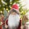 Glitzhome® 18"H Faux Fur Christmas Red Woodland Santa Figurine with Porcelain Face